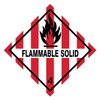 4" x 4" Self-Sticking DOT Label, Flammable Solid, Pk100