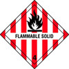 4" x 4" Self-Sticking DOT Label, Flammable Solid, Pk100  9AJ68