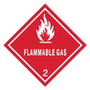 Manufacturer Varies Flammable Gas DOT Label, Class 2, White/Red, Pk100 9DXU4