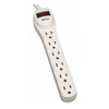 Tripp Lite Outlet Strip, Surge, 6 5-15R, 5-15P, 2 ft., Light Gray TLP602