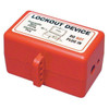 Brady Plug Lockout, Red, 5/16In Shackle Dia., Width: 4 5/8 in PLO27E