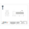 M5-0.80 Socket Head Cap Screw, Socket, Zinc Plated Steel, 20 mm Length, 100 PK  M07160.050.0020