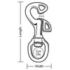 Lucky Line Slide Bolt Snap, Bronze, 3-4 in Eye Dia 4GGL3