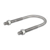 Round U-Bolt, 1/4"-20, 1 9/64 in W, 2 3/4 in H, Plain Stainless Steel