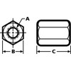 Coupling Nut, 5-16"-18, Steel, Grade 5, Black Oxide, 7-8 in Lg, 9-16 in Hex Wd  41502
