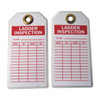 Tag, Ladder Inspection, Polyester, 3 in H x 5 3/4 in W, White, Rectangle, 10 PK