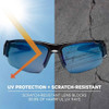 DAGR, Safety Glasses, Uncoated, Blue Mirror Lens, Black Frame, Half-Frame