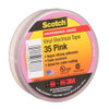 Vinyl Electrical Tape, 35, Scotch, 3-4 in W x 66 ft L, 7 mil thick, Pink, 1 Pack  35-Pink-3/4x66FT