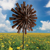 Alpine 81 In. H. Bronze Floral Kinetic Windspinner Garden Stake MZP588 852385