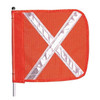 Warning Whip with Reflective X Flag, White Whip, Orange Flag, Pole