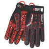 Predator Mechanics Gloves, Synthetic Leather Palm, Spandex Back, 2XL, Black-Red  PD2909XXL