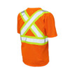 High Visibility Short Sleeve Shirt, 2, R, Polyester, Orange, 2XL  S39221