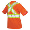 High Visibility Short Sleeve Shirt, 2, R, Polyester, Orange, 3XL  S39221