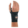 Ergodyne Wrist Support, Elastic, Single Strap, Right, Black, Size L 4000