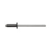 Blind Rivet, Dome Head, 1/8 in Dia., 1/2 in L, Aluminum Body, 100 PK