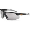 SKOLL, Safety Glasses, Uncoated, Smoke Lens, Matte Black Frame, Half-Frame