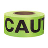Barricade Tape, Caution, Fluorescent Orange, 3 in Wide x 500 ft Length, Vinyl, 3 mil