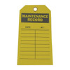 Tag, Maintenance, Polyester, 5 3/4 in H x 3 in W, Yellow, Rectangle, 10 PK