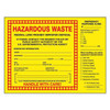 Accuform Hazardous Waste Label,6 In. H,PK25, MHZW27EVP MHZW27EVP