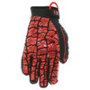 Predator Mechanics Gloves, Synthetic Leather Palm, Spandex Back, L, Black-Red  PD2909L
