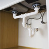 Keeney 1-1-2 In. or 1-1-4 In. White Plastic J-Bend Sink Trap with Reducer Washer 500K 444642