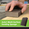 Gator Blade Multi-Surface 3 In. x 4 In. x 1 In. Sanding Sponges (4-Pack) 464805 325729