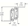 Drawer Slide, Bracket, Over Travel, Soft Close, PK2, 1-2"W  C 301 -2590-18D