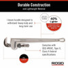 24" Aluminum Straight Pipe Wrench, Serrated, Tether Capable, 3" Jaw Capacity  31105