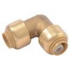 Sharkbite Push-Fit Elbow Fitting, 3-8 in Tube Size, Brass, Brass U246LF