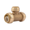 Sharkbite Reducing Tee, 1 in x 1 in x 3-4 in Tube Size, DZR Brass, Brass U416LF