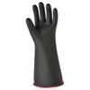 Electrical-Insulating Gloves, 7,500V AC, 11,250V DC, Rubber, 14" Length, Black, Size 11