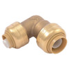 Push-Fit Elbow Fitting, 1-2 in x 3-8 in Tube Size, Brass, Brass  U272LFA