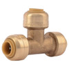 Sharkbite Push-Fit Tee Fitting, 1-4 in Tube Size, DZR Brass, Brass U358LFA