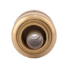 Sharkbite Push-Fit Coupling Fitting, 3-8 in Tube Size, Brass, Brass U006LFA