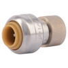 Push-Fit Adapter Fitting, 1-4 in x 3-8 in Tube Size, Brass, Brass  U3523LF