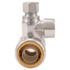 Sharkbite Tee Stop Valve,Brass,3-4" x  3-8" Tube 24986