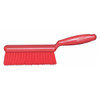 1 in W Bench Brush, Soft, 5 1/4 in L Handle, 6 3/4 in L Brush, Red, Plastic, 12 in L Overall