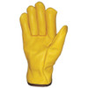 Leather Drivers Gloves, Shirred Slip-On Cuff, Straight Thumb, Yellow, L, 1 PR  48WU06