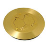 Box Cover, Floor Box Type, 2 Gang, Brass, Single Receptacle Cover Type