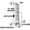 20 in 23"H-W 6"L Aluminum Wall Backdraft Dampr, 20-1-2 in x 20-1-2 in, Aluminum  2C522