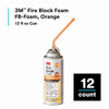 Fire Block Sealant, Orange, Polyurethane Foam, Non-Slump, 12 oz Aerosol  FB-FOAM-ORANGE