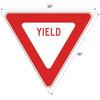 Yield Traffic Sign, 36 in H, 36 in W, Aluminum, Triangle, English, R1-2-36DA