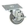 Swivel NSF-Listed Plate Caster w/Brake,275 lb.,NSF-Listed Plate Type B