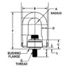 Adb Hoist Rings Hoist Ring,Bolt-On,1-8in,230 ft.-lb,1in 23105