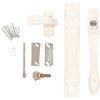 Larson White Heavy-Duty Keyed Push Button Door Latch CH2010301