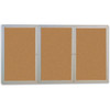 Ghent Enclosed Cork Bulletin Board 72x48", 3 Door PA34872K