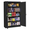 Stationary Storage Cabinet, 20 Gauge Steel, 78 in H x 48 in W x 24 in D, Black