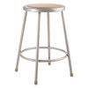 National Public Seating Round Stool, Height Range 24", Masonite Board Gray 6224