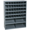 Prime Cold Rolled Steel Pigeonhole Bin Unit, 12 in D x 42 in H x 33 3/4 in W, 7 Shelves, Gray