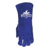 Left Hand Only Welding Glove, Hemmed Cuff, Wing Thumb, Leather Cowhide, L